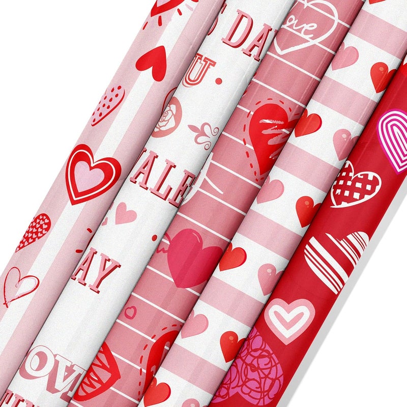 WLXTREE Valentine’s Day Red Scrapbook Paper 12 x 12 - Double Sided 24 Sheets Printing Pattern Decoupage Decorative Craft Paper Pad for Junk Journals Bullet Journal Card Making Background Room Decor - Image 4